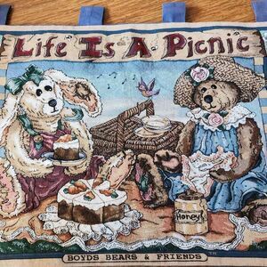 Boyds‎ Bears - Life Is A Picnic Tapestry Wall Hanging 26 x 36" #5
